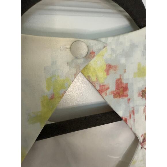 Hunter Bell NY Abstract Floral Pleated Dress Sz 8 Fit & Flare Open Back 38” Long - Picture 4 of 9